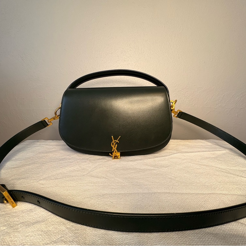 NWT Yves Saint Laurent Voltaire New Vert Fonce Leather Shoulder Bag